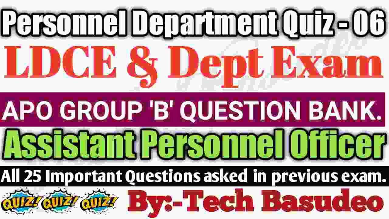 Personnel Department Quiz - 06